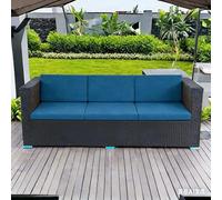 Cuscini Imbottiti per Panche da Esterno/Interno - Lino e Cotone Antiscivolo con Fibbia - 120x40, 100x40, 80x40, 100x50 - Cuscino per Panchina per Giardino, Sagre, Birrerie e Cucina(Blue,20x35)