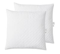 Cuscini in piuma d'oca 80x80cm Set di 2, imbottitura in piumino e piume d'oca, cuscino per dormire, lavabile, Oeko-Tex, bianco