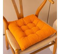 Cuscini in velluto a costine, per divano, antiscivolo, quadrati, con lacci, comodi, per bambini e adulti (arancione, 45 cm)