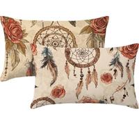 Cuscini Letto Beige Federa Cuscino Cacciatore Di Sogni Velluto Federe Cuscino Letto Set da 2 Copricuscini Divano 45x30 Doppia Faccia Stampa per Matrimoniale Soggiorno Camera Balcone Decorazioni JK-118