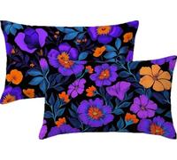 Cuscini Letto Orchidea Federa Cuscino Viola Velluto Federe Cuscino Letto Set da 2 Copricuscini Divano 30x50 Doppia Faccia Stampa per Matrimoniale Soggiorno Camera Balcone Sedie Decorazioni JK-526