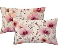 Cuscini Letto Rosa Federa Cuscino Orchidea Velluto Federe Cuscino Letto Set da 2 Copricuscini Divano 50x75 Doppia Faccia Stampa per Matrimoniale Soggiorno Camera Balcone Decorazioni Giardino JK-560