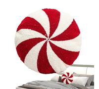 Cuscini Natalizi,Cuscino Menta Piperita Natale - Cuscini decorativi natalizi alla menta piperita per sedie,Cuscino a forma di caramella, peluche con decorazioni natalizie rosse e bianche per b