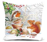 cuscini natalizi cuscino natale regali 40 x 40 cm inverno decorazioni natalizie centrotavola natalizio animale scoiattolo per la casa christmas decorations xmas cushion covers pillow
