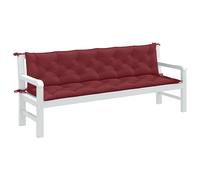 Cuscini Panca Giardino 2pz Rosso Vino Mélange 200x50x7 cm
