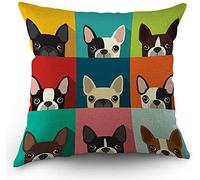 Cuscini per cani decorativi per cuscini Boston Terrier carino divertente cartone animato animali domestici cani testa telaio viso uno 45 cm* 45 cm