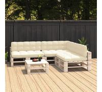 vidaXL Cuscini per Divani su Pallet 7 pz Crema