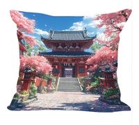 Cuscini per Divano 2 Pezzi Set, 35x35cm, Tempio Ciliegio, Cuscino da Divano Decorativi, Indoor Veluto/Outdoor Lino, Cushion Arredo Camera da Letto, Impermeabile Comfort ZY6X-711