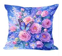 Cuscini per Divano 2 Pezzi Set, 40x40cm, Rosa Viola, Cuscino da Divano Decorativi, Indoor Veluto/Outdoor Lino, Cushion Arredo Camera da Letto, Impermeabile Resistente Alle, Morbida Comfort ZY6X-939