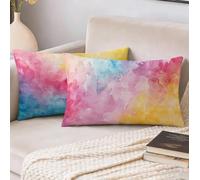 Cuscini per Divano 30 x 50 Set di 2, Colore Cuscini da Esterno Impermeabili Rettangolari in Velluto Decorativi Copricuscini, per Primavera Giardino Esterno Soggiorno Camera da Letto Astratto S-1944