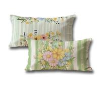Cuscini per Divano 30x50 Lino Verde Linea Stampa Decorazioni Autunnali Federe Cuscino Letto, con la Cerniera Invisibile, Casa Soggiorno Camera da Letto Halloween Decorazioni Copricuscini Divano L-284