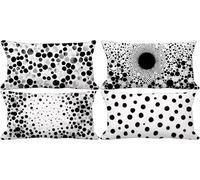 Cuscini per Divano 30x50 Set di 4 Nero Federe Cuscini Divano Astratto Cushion Covers Esterno Impermeabili Morbido Rettangolo Federa per Autunno Decorazione Della Casa Arredo Camera da Letto h-2664k