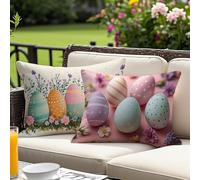 Cuscini per Divano 40 x 80 Set di 2, Pasqua Cuscini da Esterno Impermeabili Rettangolari, uovo di Pasqua Velluto Morbidi e Traspiranti Decorativi Federe Cuscino Divano, per Soggiorno Camera O-2242