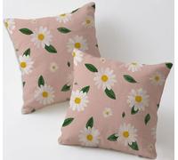Cuscini per Divano 40x40 cm Federe Cuscini Lilla Copricuscini Set di 2 Cuscino Margherita Decorativi Giardino Lino Copricuscini Divano con Zip Nascosta per Aesthetic Room Decor, Regalo Donna C-239