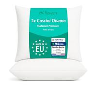 Cuscini per Divano 40x40 Imbottitura Cuscini 2 pezzi Interno Decorativi Quadrati Morbidi con Federe in Microfibra Bianca Anallergici Antiacaro Arredo Casa Salotto Letto Lavabili