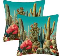 Cuscini per Divano 40x40cm 2 Pezzi Set Fiori Di Cactus Cuscini da Esterno Impermeabili Giardino Divano Copricuscini Cuscino Decorativo per, Camera Letto Accessori Casa Decorativi Cuscino L6JT-877