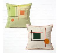 Cuscini per Divano 40x40cm Set di 2 Colore Astratto Set Cuscini Divano Esterno Impermeabili Velluto Quadrato Copricuscini Con Cerniera Invisibile per Esterno Giardino Primavera Decorativi G-961LF3