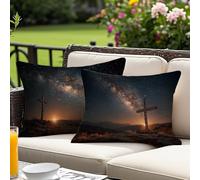 Cuscini per Divano 40x60 Set di 2, Cielo stellato Cuscini da Esterno Impermeabili Rettangolari, Vista notturna Lino Morbidi e Traspiranti Decorativi Federe Cuscino Divano, per Soggiorno Camera O-2797