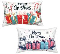 Cuscini per Divano 40x70 Set da 2 Natale Cuscini per Divano Esterno Giardino Copricuscini Copricuscino Letto Velluto Federe Cuscino, per Soggiorno Balcone Campeggio Spiaggia, pietra turchese x-819
