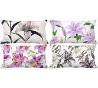 Cuscini per Divano 40x70 Set di 4 Rosa Federe Cuscini Divano Fiore Cushion Covers Esterno Impermeabili Morbido Rettangolo Federa per Primavera Estate Decorazione Della Casa Camera da Letto m-3505l
