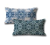 Cuscini per Divano 40x70 Velluto Blu Europa settentrionale Stampa Decorazioni Autunnali Federe Cuscino Letto, con la Cerniera Invisibile, Casa Soggiorno Halloween Decorazioni Copricuscini Divano L-286