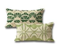 Cuscini per Divano 40x70 Velluto Verde Europa settentrionale Stampa Decorazioni Autunnali Federe Cuscino Letto, con la Cerniera Invisibile, Casa Soggiorno Halloween Decorazioni Copricuscini L-360