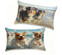 Cuscini per Divano 40x80 cm Set di 2 Cane Cuscino 40 x 80 cm Cuscini Divano Lino Copricuscini Seao Con Cerniera Invisibile per Primavera Estate Esterno Giardino Home Decorativi Regalos DonneD-267IC1