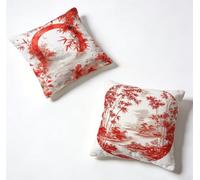 Cuscini per Divano 45 x 45 Set di 2 Rosso Federe Cuscini Divano 45x45 cm Grandi Copricuscini Albero Throw Pillows Lino Con Cerniera Invisibile per Giardino Decorazioni Casa, Regalo Donna 2-LF5567