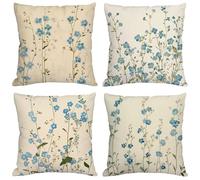 Cuscini per Divano 45x45 cm Beige Cuscini per Divano Esterno Giardino Copricuscini Impermeabili Velluto Quadrato Set di 4 Moderni Cuscino Decorativi per Sofá Balcone Patio Estate Regalo Orchidea z-55