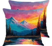 Cuscini per Divano 45x45cm 2 Pezzi Set Cuscini da Esterno Impermeabili Giardino Copricuscini Divano Cuscino Letto, Arredo Camera da Letto Accessori Casa Decorativi Cuscino Paesaggio Alba X6JJ-721