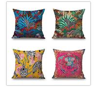 Cuscini per Divano 45x45cm Decorativa Per Da Esterno Federe Zebra colorata Cuscino Federa Doppia Faccia soft CuscinoSet Da 4 Copri cuscino Arredo Divano Adatto Per Divano Veranda Patio Decorativa