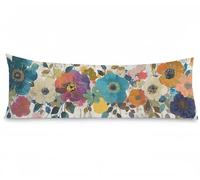 Cuscini per Divano 50 x 150 cm Federe Cuscino LettoEuropa settentrionale, Fiore Guanciale Letto Cuscino Lungo Doppia Faccia Stampa con Cerniera Invisibile Traspirante Fodere Rettangolari, Model96