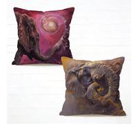 Cuscini per Divano 50x50 cm Set di 2 Elefante Cuscino 50 x 50 Federe Cuscini Divano Lino Copricuscini Paesaggio Motivo Stampa Fronte-Retro Design Con Cerniera Invisibile Primavera Decorativi L-266FEF