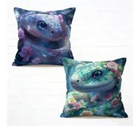 Cuscini per Divano 50x50 cm Set di 2 Serpente Cuscino 50 x 50 Federe Cuscini Divano Lino Copricuscini Flower Motivo Stampa Fronte-Retro Design Con Cerniera Invisibile per Primavera Decorativi Q-86563A