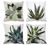 Cuscini per Divano 50X50 Set di 4 Europa Settentrionale Federe Cuscini Divano Semplicità Cushion Covers Esterno Impermeabili Lino Quadrato Federa per Estate Soggiorno Decorazione Della Casa W22-W