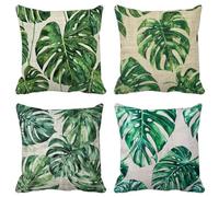 Cuscini per Divano 50X50 Set di 4 Moderno Federe Cuscini Divano Europa Settentrionale Cushion Covers Esterno Impermeabili Lino Quadrato Federa per Estate Camera da Letto Decorazione Della Casa O5-D