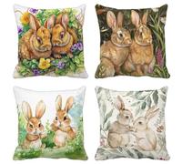 Cuscini per Divano 50X50 Set di 4 Retro Federe Cuscini Divano Animale Cushion Covers Esterno Morbido Quadrato Federa per Primavera Estate Giardino Decorazione Della Casa Arredo Camera da Letto H20-9