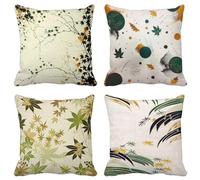 Cuscini per Divano 50X50 Set di 4 Turchese Federe Cuscini Divano Europa Settentrionale Cushion Covers Esterno Morbido Quadrato Federa per Primavera Estate Patio Soggiorno Decorazione Della Casa X1-6