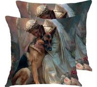 Cuscini per Divano 50x50cm 2 Pezzi Set Cuscini da Esterno Impermeabili Giardino Copricuscini Divano Cuscino Letto, Arredo Camera da Letto Accessori Casa Decorativi Cuscino Angelo Cane X6JJ-853