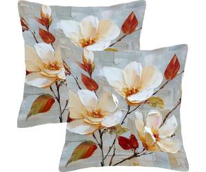 Cuscini per Divano 50x50cm 2 Pezzi Set Jade Orchidea Bianco Cuscini da Esterno Impermeabili Giardino Divano Copricuscini Cuscino Decorativo per, Camera Letto Accessori Casa Decorativi Cuscino L6JT-971