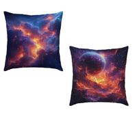 Cuscini per Divano 50x50cm Set di 2 Colore Copri Cuscino Letto Cielo Stellato Super Morbido Impermeabile Decorativi Velluto Copricuscini, Doppia Faccia Stampa Cerniera Invisibile per Casa 5-17144