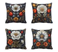 Cuscini per Divano 50x50cm Set Di 4, Europa Settentrionale Cuscini per Divano Fiore Modello, Doppia Faccia Stampa Velluto con Cerniera Invisibile, per Decorazioni Casa, Camera Deco -HCW25061YWV7ZL6