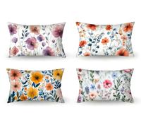 Cuscini per Divano 50x80 Set da 4 piante Federe Cuscino Letto, Cuscini da Esterno Impermeabili Velluto Copricuscino Fiori Copricuscini, Decorazioni Giardino per Esterno, Decorazioni Estate, m-465