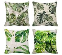 Cuscini per Divano 55X55 Set di 4 Europa Settentrionale Federe Cuscini Divano Semplicità Cushion Covers Esterno Impermeabili Lino Quadrato Federa per Estate Soggiorno Decorazione Della Casa L16-1