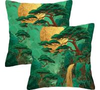 Cuscini per Divano 55x55cm 2 Pezzi Set Pino Sorgere Del Sole Cuscini da Esterno Impermeabili Giardino Divano Copricuscini Cuscino Decorativo per, Camera Letto Accessori Casa Decorativi Cuscino L6JT839
