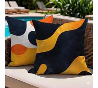 Cuscini per Divano 60 x 60 cm Set di 2 Moderno Geometria Cuscini per Divano Esterno Impermeabili Lino Cuscino Decorativi con Cerniera Invisibile Per Soggiorno Decorazione Sofá Balcone Patio, -#b1032s