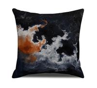 Cuscini Per Divano 60X60 Arancione E Bianco Cuscino Decorativa In Lino Con Cerniera Invisibilela Per La Decorazione Domestica Soggiorno Camera Da Letto Divano