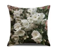 Cuscini Per Divano 60X60 Fiore Bianco Cuscino Decorativa In Lino Con Cerniera Invisibilela Per La Decorazione Domestica Soggiorno Camera Da Letto Divano