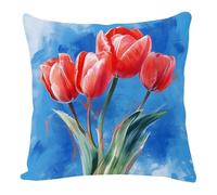 Cuscini Per Divano 60X60 Fiore Rosso Cuscino Decorativa In Lino Con Cerniera Invisibilela Per La Decorazione Domestica Soggiorno Camera Da Letto Divano