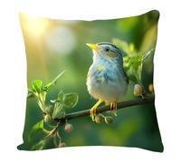 Cuscini Per Divano 60X60 Uccelli Bianco Cuscino Decorativa In Lino Con Cerniera Invisibilela Per La Decorazione Domestica Soggiorno Camera Da Letto Divano